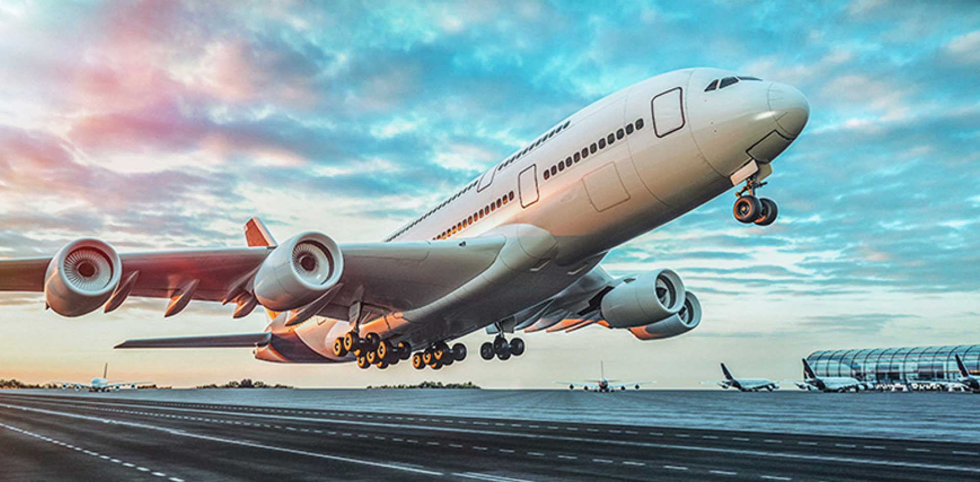 Cargo plane taking off – reliable air freight services with global visibility and fast delivery